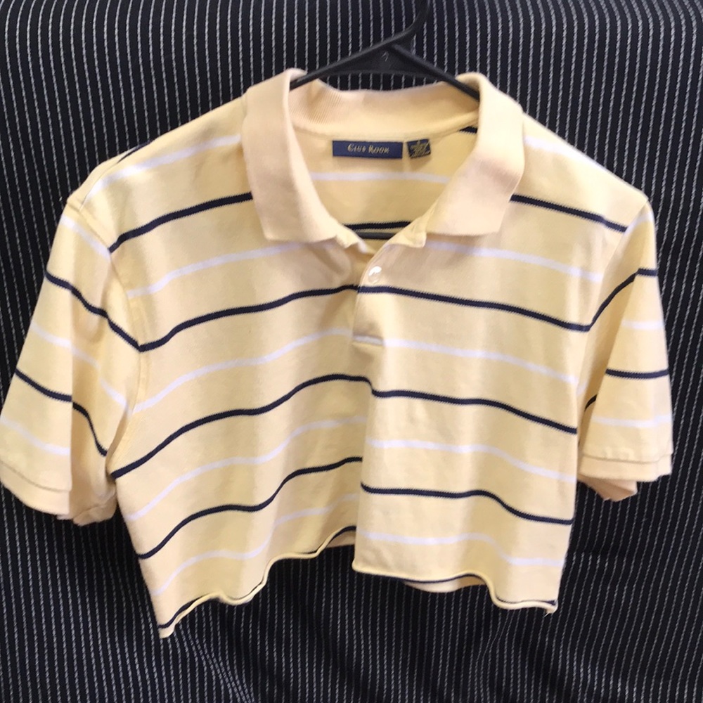 thrifted striped cropped tee
